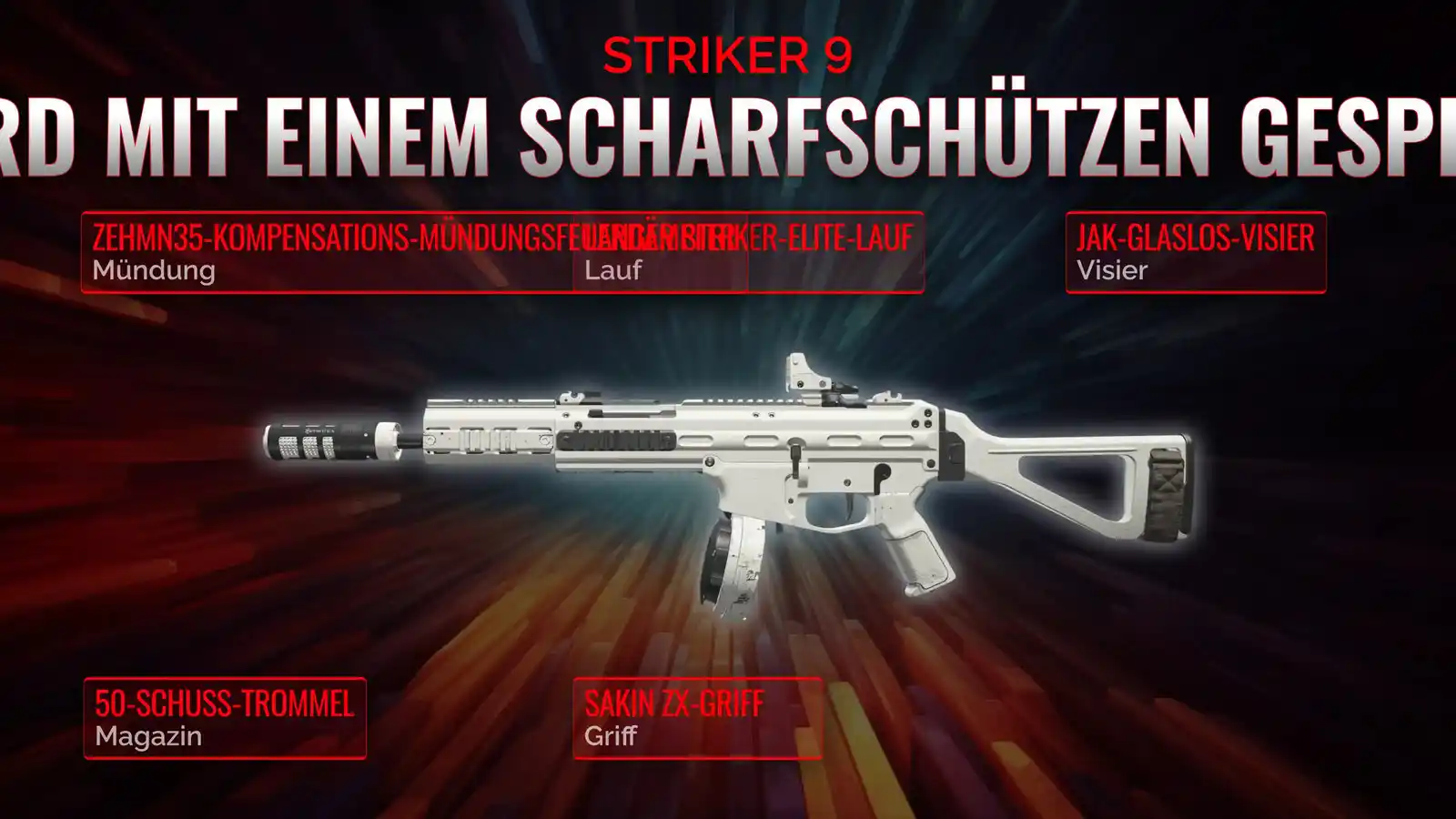 Stürz dich in die Schlacht mit Striker 9: Dein ultimativer Guide zum Scharfschützengewehr-Unterstützungs-Loadout